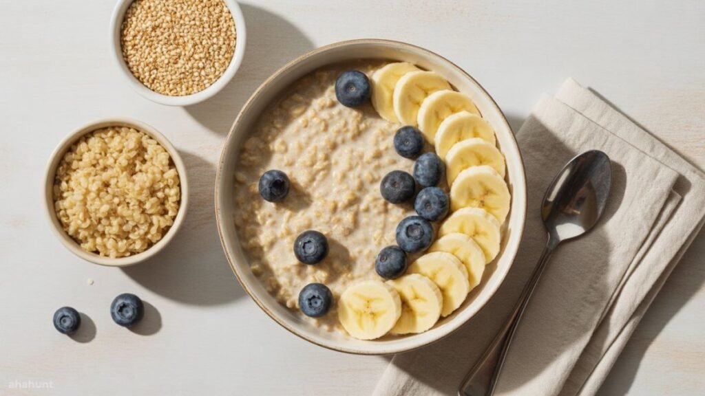 Oats, quinoa, and brown rice as whole grains for belly fat loss