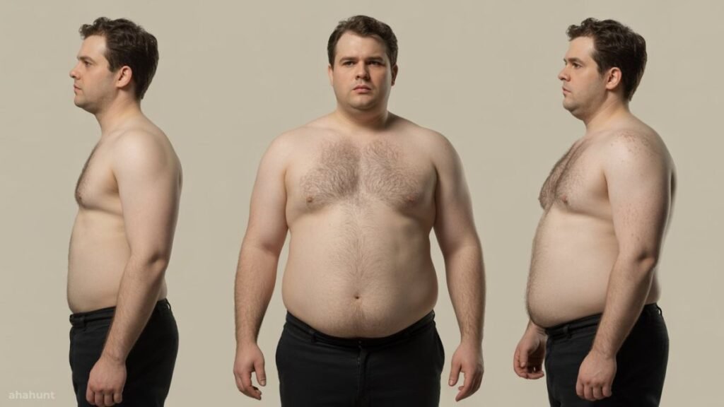 Man showing weight cycling and yo-yo effect caused by fad diets